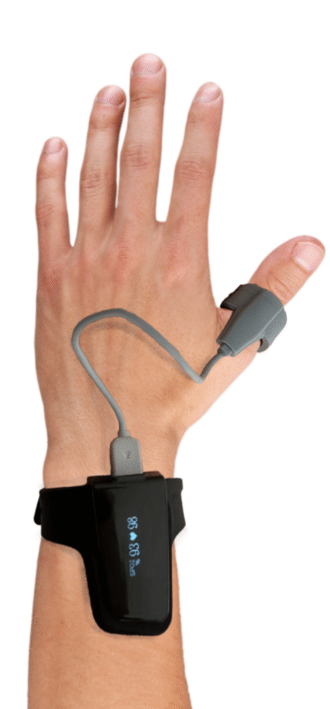Home Sleep 4 sleep apnea wrist monitor with finger sensor